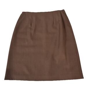 VTG 90s Chadwicks brown Wool Blend Lined Pencil Skirt SZ 12 Retro Preppy Career
